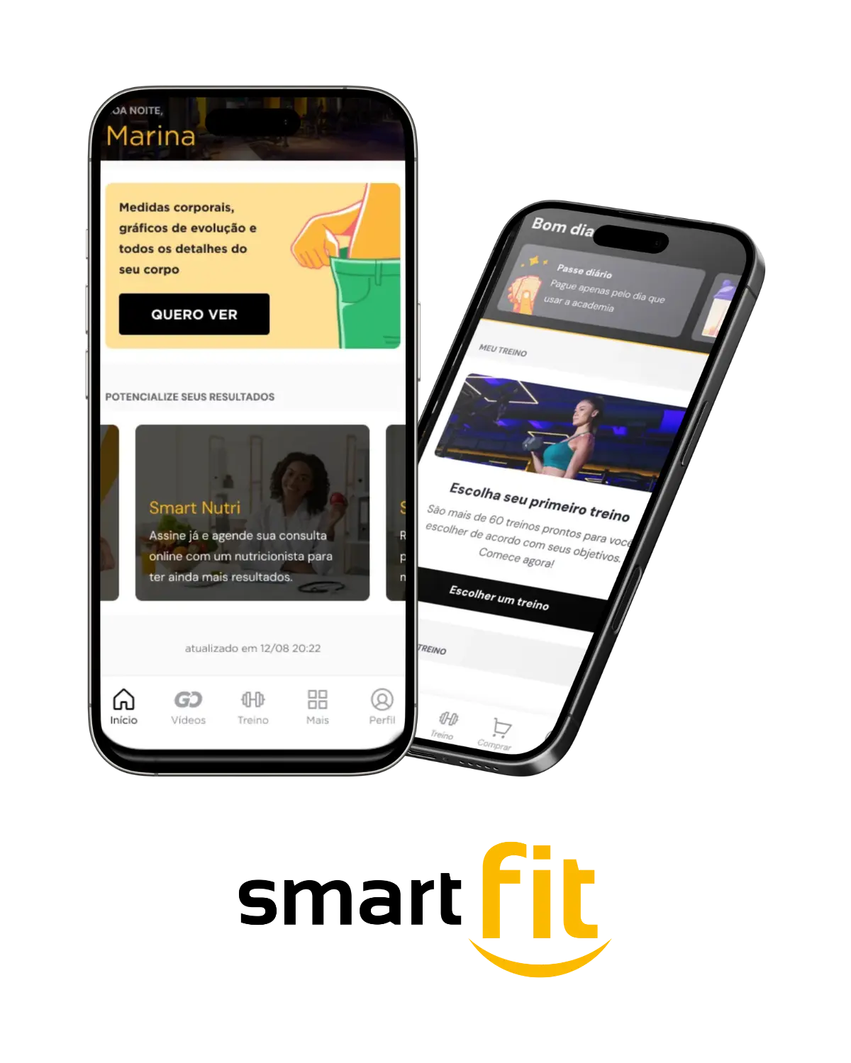 Telas do aplicativo Smart Fit