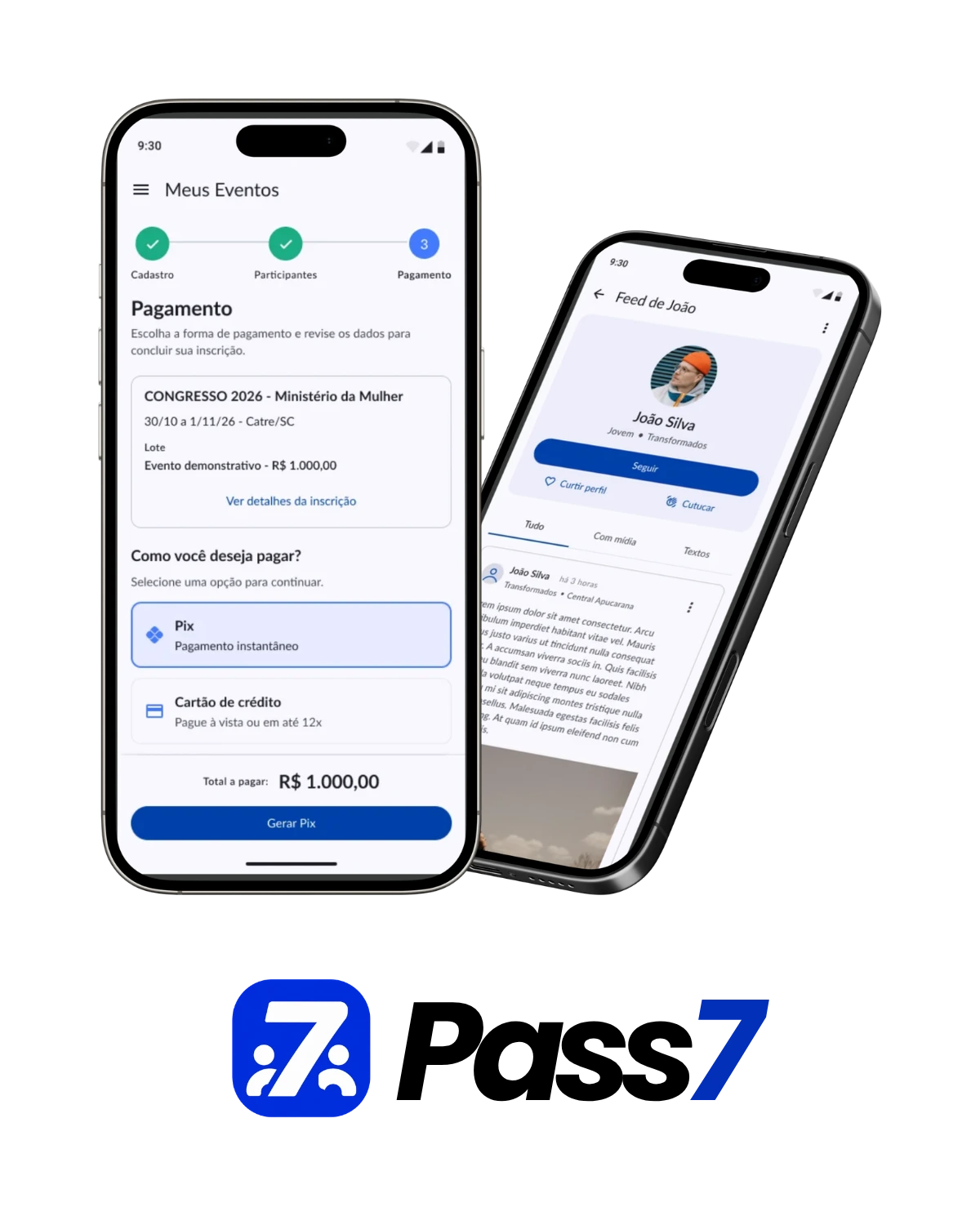 Telas da plataforma Pass7
